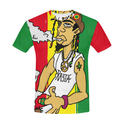 Man on a Jamaican Flag All Over Print T-Shirt for Men